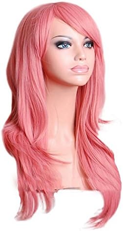 HOTGEE(TM) 28" High Temperature Synthetic Fiber Healthy Hair Curly Wavy Cosplay Costume Wig (Pink)