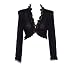Michal Negrin Black Bolero Made of Embroidered Tulle and Ruffled Lace - Size Large