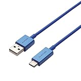 エレコム USB Type-C タイプC (A-C)ケーブル 超急速充電 認証品 1.2m カラフル ブルー Xperia XZ/XperiaX Compact/MacBook/Nexus 対応 MPA-FACCL12BU