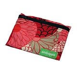 Ambajam Fabric Coin Purse, Mille Fleur Red/Brown Zipper
