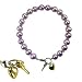 Key to My Heart Silver Charm Cultured Pearl Bracelet, Lavender