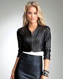 Feathered Leather Jacket - BLACK (S)