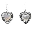 Sterling Silver Mother of Pearl Earrings - Size: 26mm