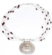 Silver Gemstone Necklace Multi Gem Jewelry 19 inches (snklc092)