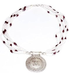 Silver Gemstone Necklace Multi Gem Jewelry 19 inches (snklc092)