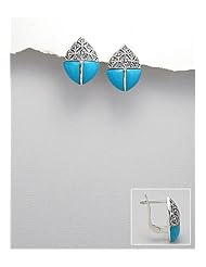 Marcasite Earrings In 92.5 Sterling Silver
