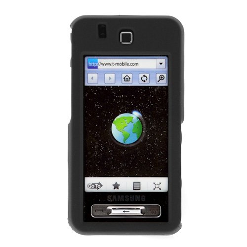 Samsung Behold T919 Cell Phone Black Rubber Feel Protective Case Faceplate Cover