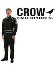 Automotive Parts and Accessories: Crow Enterprizes Quilted Multi Layer Nomex Black 1 Piece Driving Suit Size Large Sfi 5 Approved - Crow Enterprizes