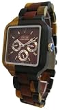 Tense Multicolored Natural Wood Square Dial Watch Multi-Eye B7305IDM