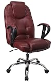 Leather Office Chair - High Back Executive Contemporary Swivel Chair - BT-2912BRN-GG