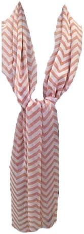 Gorgeous and Versatile Light Coral and White Chevron Scarf