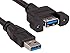 Cable Leader 1ft USB 3.0 Panel-Mount Type A Male to Type A Female Cable