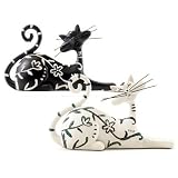 Outdoor Living : Black & White Cats Lying 2 Assorted (Sold Separately)