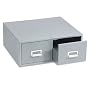 Buddy Products 1658-1 Buddy Products Double Drawer Steel 5 x 8 Card Cabinet, 16"D, 3000-Card Cap, Gray