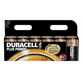 Duracell MN1300 Plus Power Alkaline D Size Batteries (Pack of 6)