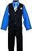 Black n Bianco Boys Pinstripe Dress Suit, with Vest, Shirt, Tie and Pants Set