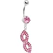 Pink Gem Masquerade Mask Belly Ring