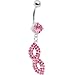 Pink Gem Masquerade Mask Belly Ring