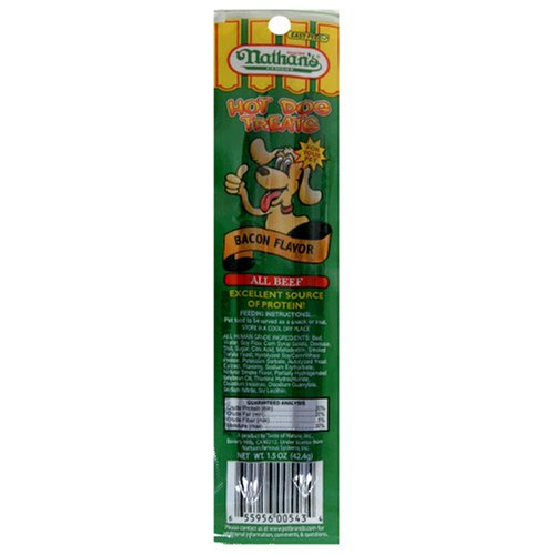 Nathan's Famous Hot Dog Treats, Bacon, 1.5-Ounce Packages (Pack of 24) by Hot Dogs