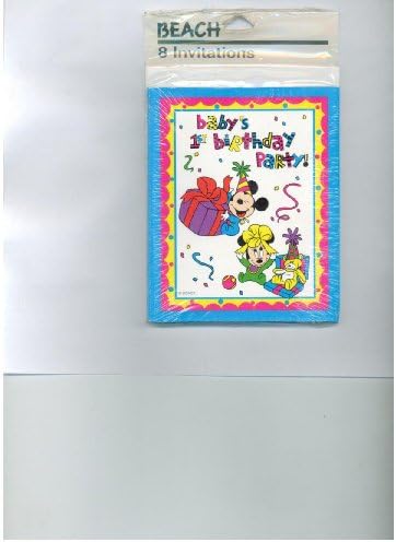 Baby 1st Birthday Disney 8 Invitations