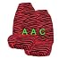 Set of 2 Universal-fit Animal Print Front Bucket Seat Cover - Zebra Red