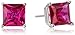 10k Gold and Princess-Cut Gemstone Stud Earrings