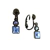 Square Drop Jet and Sapphire Tone Earrings Clip On