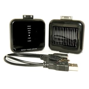 Solar Charger Battery for iPhones, iPods, USB Devices – BLACK+ FREE BONUS – Micro SD / TF card reader – YELLOW