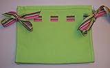 Two's Company Cupcakes & Cartwheels - Ribbons Multipurpose Bag Zipper Pouch, Green