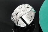 .925 Sterling Silver Celtic Tribal Rope Design Adjustable Ring Band for Her