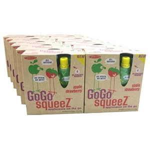 GoGo Squeez All Natural Apple Strawberry Sauce Resealable, Squeezable Pouch (Case of 12...