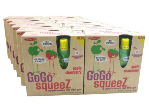 GoGo Squeez All Natural Apple Strawberry Sauce Resealable, Squeezable Pouch (Case of 12... by Apples