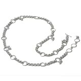 Jewelery India Handmade Waist Belly Chain Sterling Silver 34.75 Inches