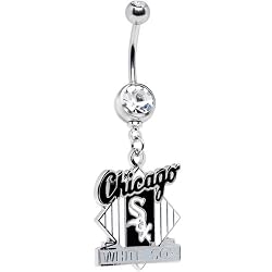 Major League Baseball Double Gem Belly Ring - Chicago White Sox