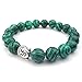 KONOV 10-12mm Natural Energy Gemstone Malachite Mens Womens Bracelet, 10-12mm Buddha Mala, Green