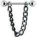 Handcrafted Black Silver Chain Drop Nipple Ring