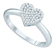 0.15CTW DIAMOND MICRO PAVE HEART RING Size 7