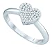 Love Stays Ring of 10 KWG Heart Shaped Middle Molded in Dreamy White Diamonds for Your Lady Love