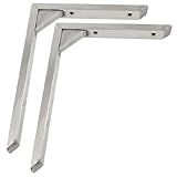 uxcell アングルブラケット　壁取付ブラケット 支持用 ステンレス鋼 90度 20 x 15.2cm　2個入り