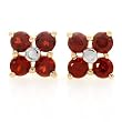 High Quality Earrings With 0.95ctw Genuine Garnets Made in Yellow Gold Length 7mm