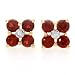 High Quality Earrings With 0.95ctw Genuine Garnets Made in Yellow Gold Length 7mm