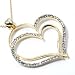 Gold with Clear Crystals Double Heart Pendant Necklace Fashion Jewelry