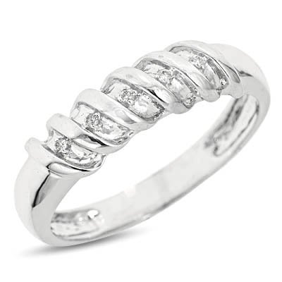 1/20 Carat T.W. Round Cut Diamond Men's Wedding Ring 14K White Gold Wedding Ring - Free Gift Box -