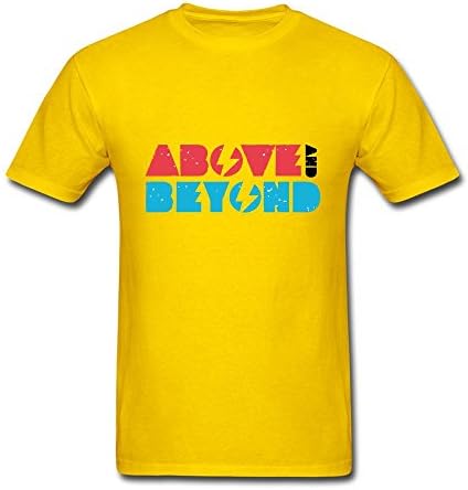 Qiaour Men's Above &amp; Beyond Art T Shirt Yellow L
