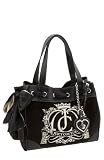 JUICY COUTURE BLACK DAYDREAMER VELOUR TOTE