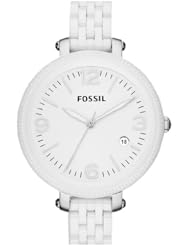 Fossil Watches, Womens Heather Three Hand Ceramic Watch - White