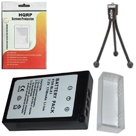 HQRP Battery for PS-BLS1 Olympus Evolt E400, Evolt E410, Evolt E420 DSLR - High Capacity Replacement plus HQRP LCD Screen Protector & Mini Tripod