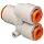 SMC KQ2U PBT One-Touch Tube Fitting, Wye, Tube OD x Tube OD x Tube OD