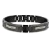 Bracelet in Black Ion Stainless Steel with Steel Color Cable Accent. Ion plating is resistant to scratches and fading.