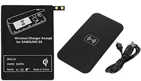 GR Business® Qi Wireless Charger Pad + Receiver Kit Cordless Power Station for Samsung Galaxy S3/S4/S5 Note 3/4 (black for Samsung Galaxy S5)
